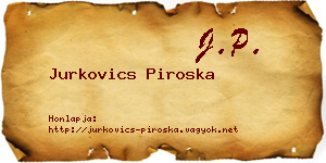 Jurkovics Piroska névjegykártya