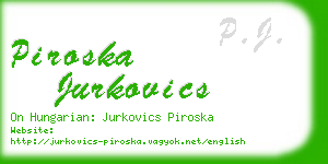 piroska jurkovics business card